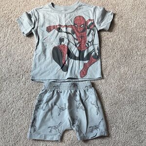 2T Marvel Spider-Man Gray T-Shirt and Shorts Set